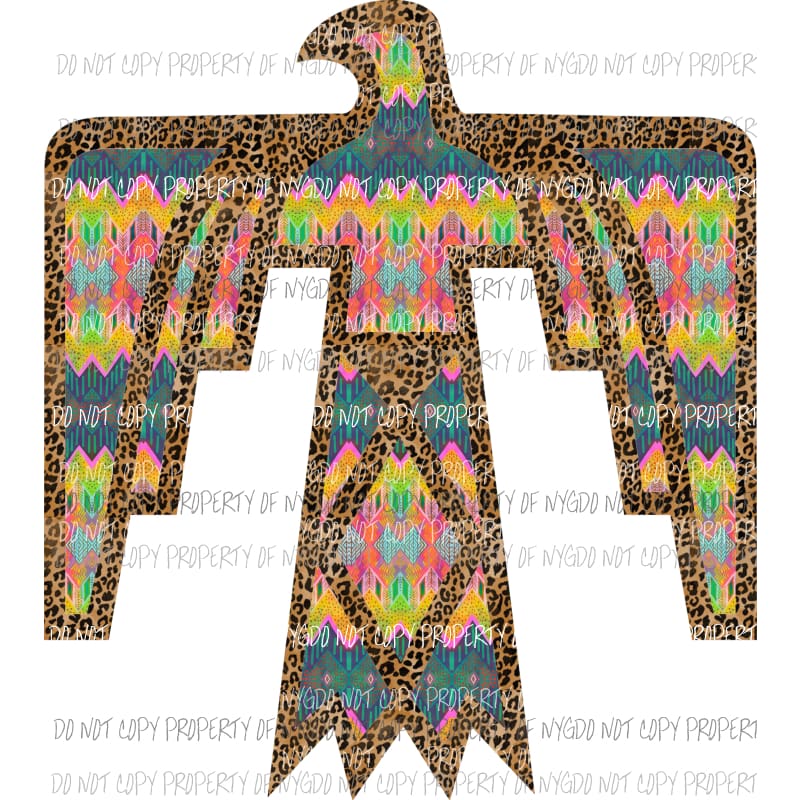 Aztec and Leopard Thunderbird Sublimation transfers Heat Transfer