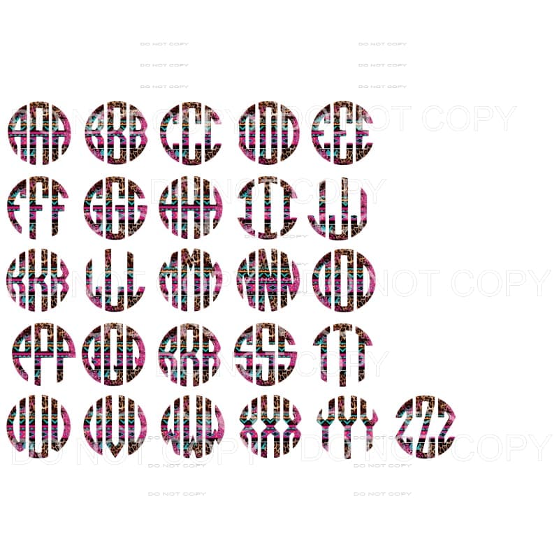 Aztec Leopard monogram letters put letters in notes please