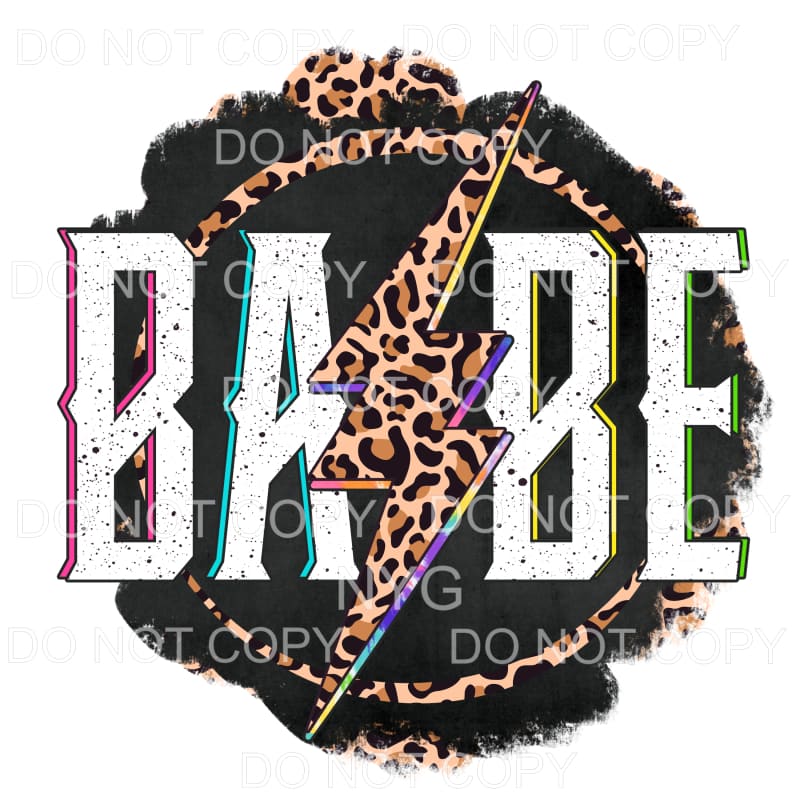 Babe Leopard Lightning Bolt Sublimation transfers - Heat