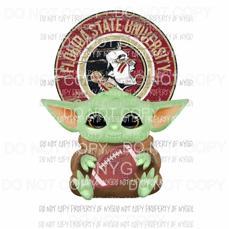Baby Yoda Seminoles FSU football Sublimation transfers Heat Transfer