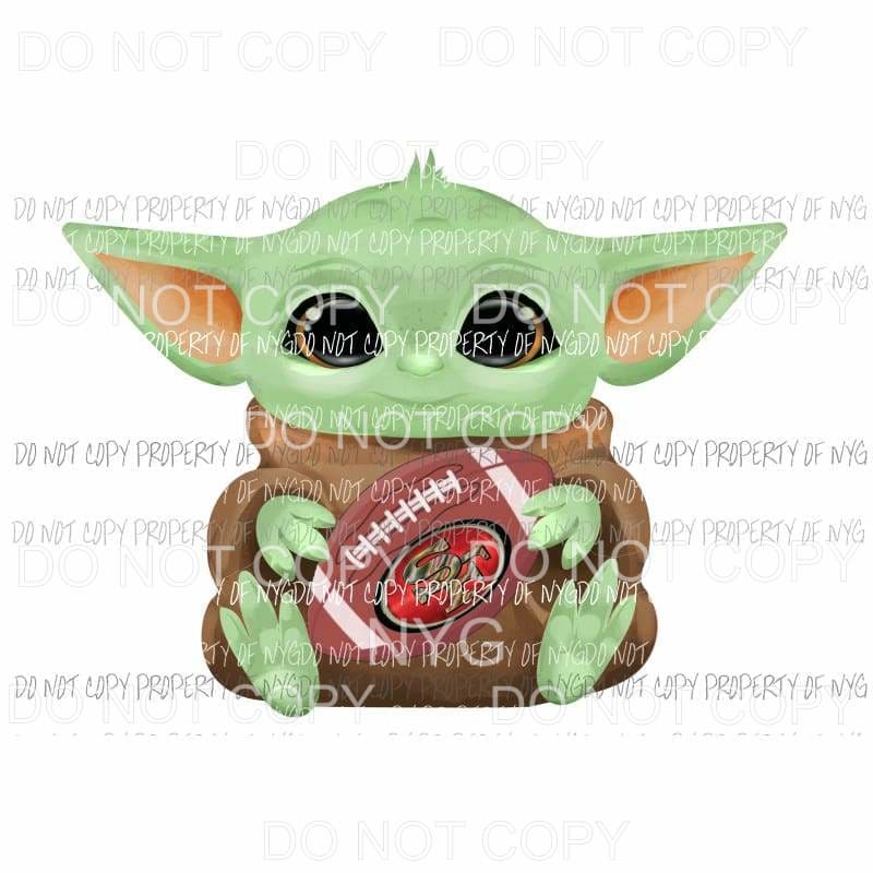 Baby Yoda SF 49ers # 2 football NFL Sublimation transfers Heat Transfer