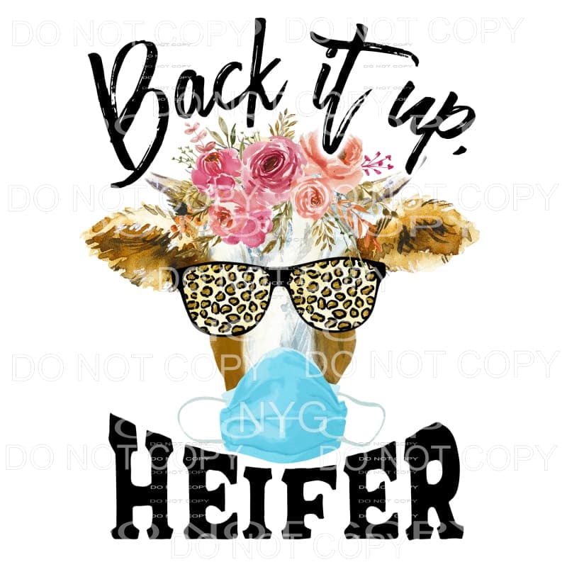 Back It Up Heifer Cow Leopard Glasses Mask Floral
