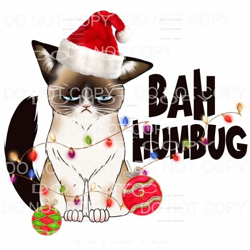 Bah Humbug Grumpy Cat Santa Hat Christmas Lights Ornaments
