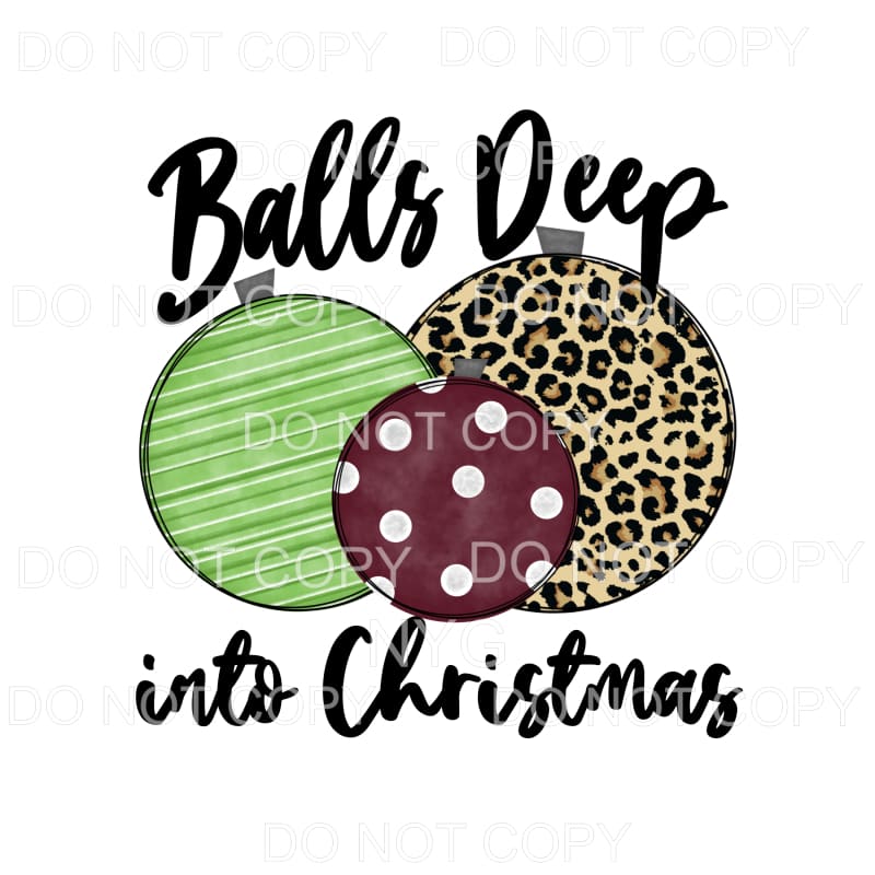 Balls Deep Into Christmas Ornaments Leopard Green Stripes