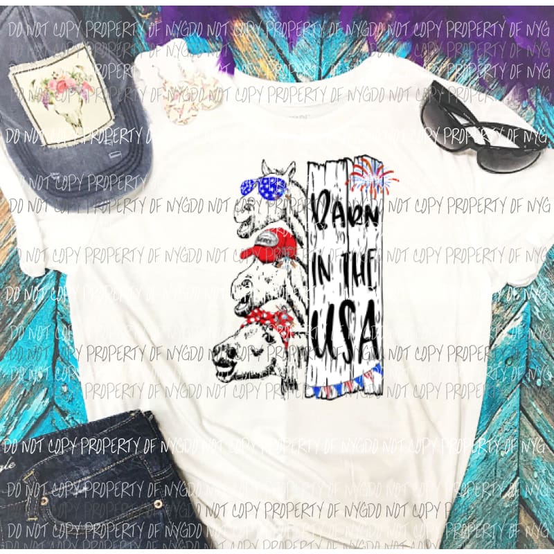 Barn in the USA Horse sublimation transfer Heat Transfer