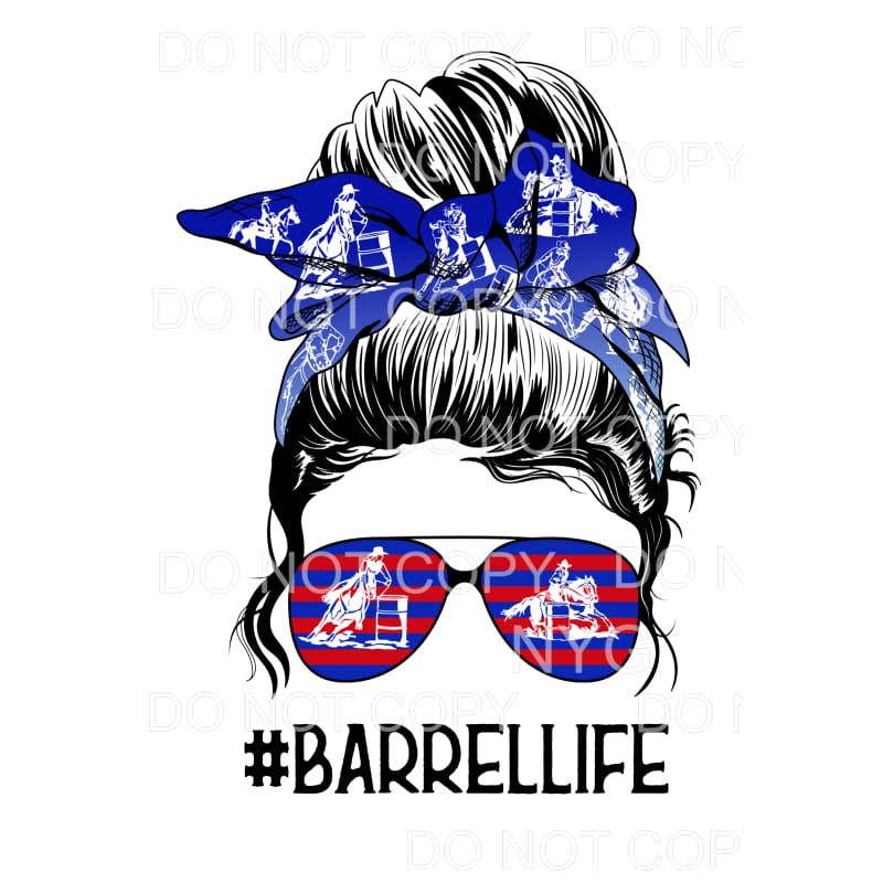 Barrel Life Messy Bun # 2 Sublimation transfers - Heat