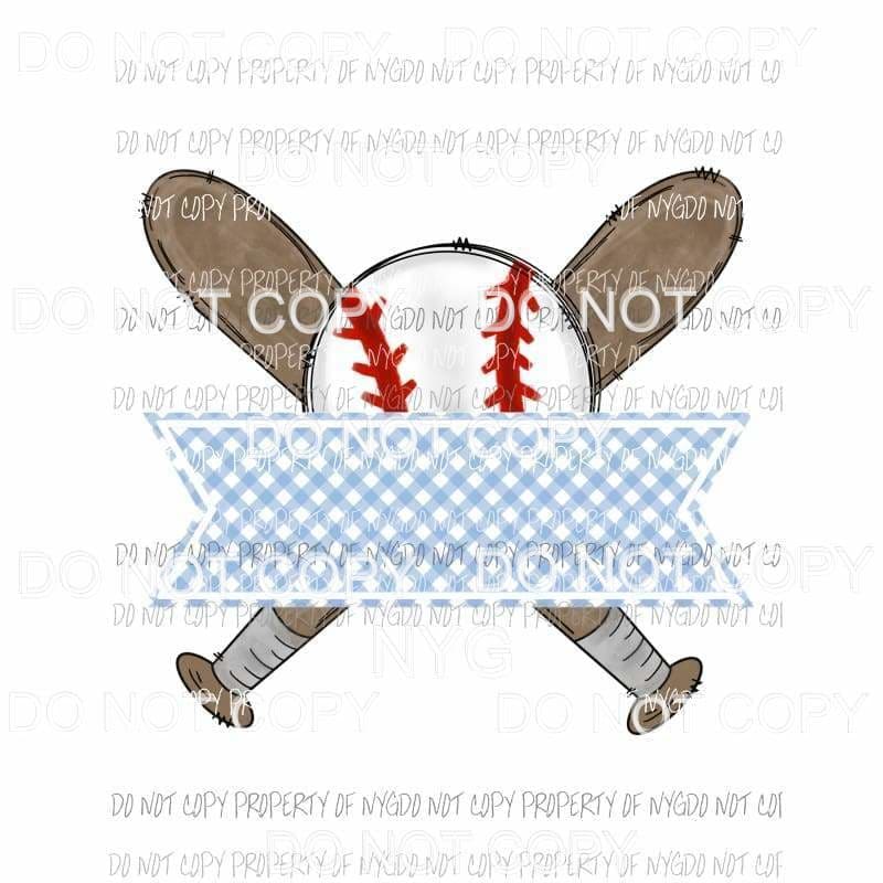 Baseball Blue Banner bats Sublimation transfers Heat Transfer