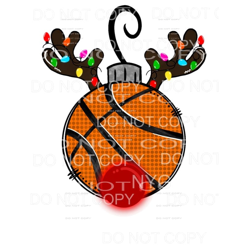 Basketball Rudolph Reindeer Ornament Christmas Lights #1058