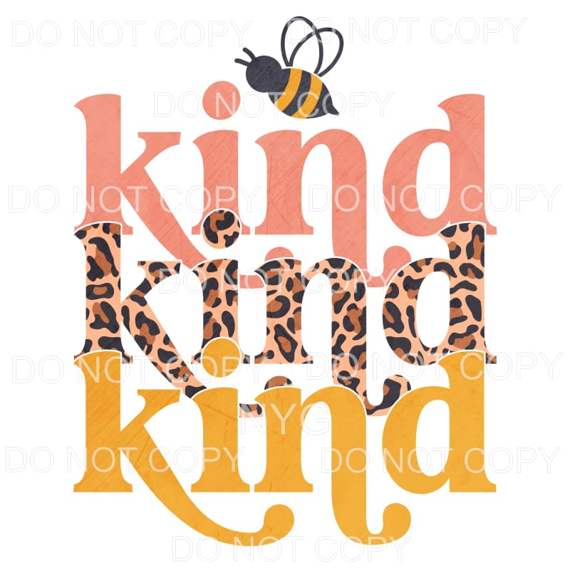Be Kind Leopard Stacked Sublimation transfers - Heat