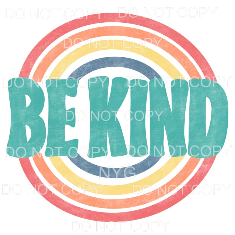 Be Kind Retro Rainbow Sublimation transfers - Heat Transfer