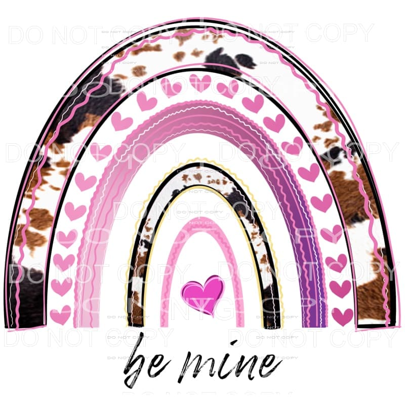 Be Mine Valentines Day Rainbow Pink Cowhide #2121