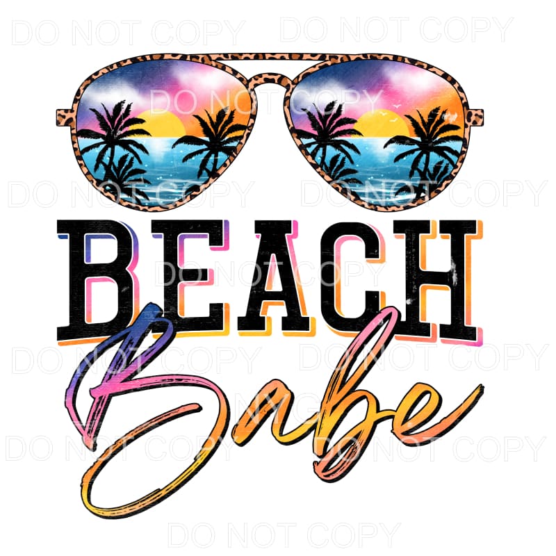 Beach Babe Leopard Sunglasses Sublimation transfers - Heat