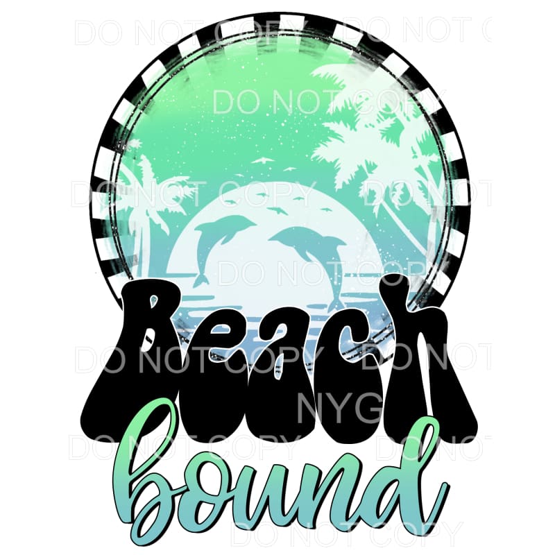 Beach Bound Ocean Dolphins Circle Sublimation transfers -