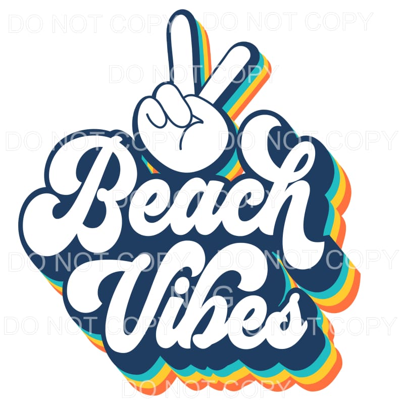 Beach Vibes Peace Retro Sublimation transfers - Heat