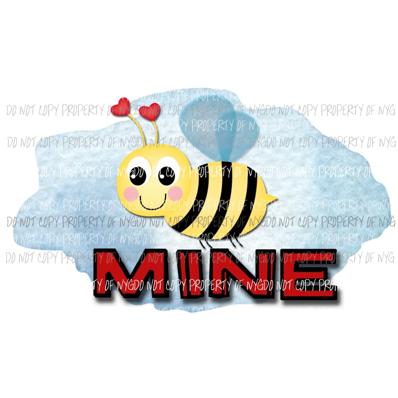 BEE MINE watercolor yellow black bee Sublimation transfers Heat Transfer