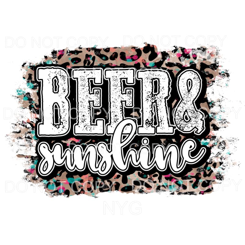 Beer & Sunshine Leopard Sublimation transfers - Heat
