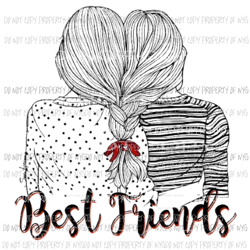 Best Friends sketch Sublimation transfers Heat Transfer