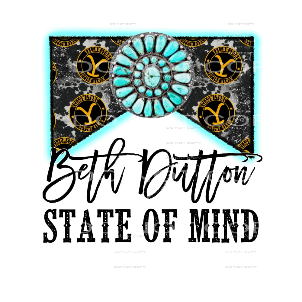 Beth Dutton State Of Mind Yellowstone Turquoise Cowhide