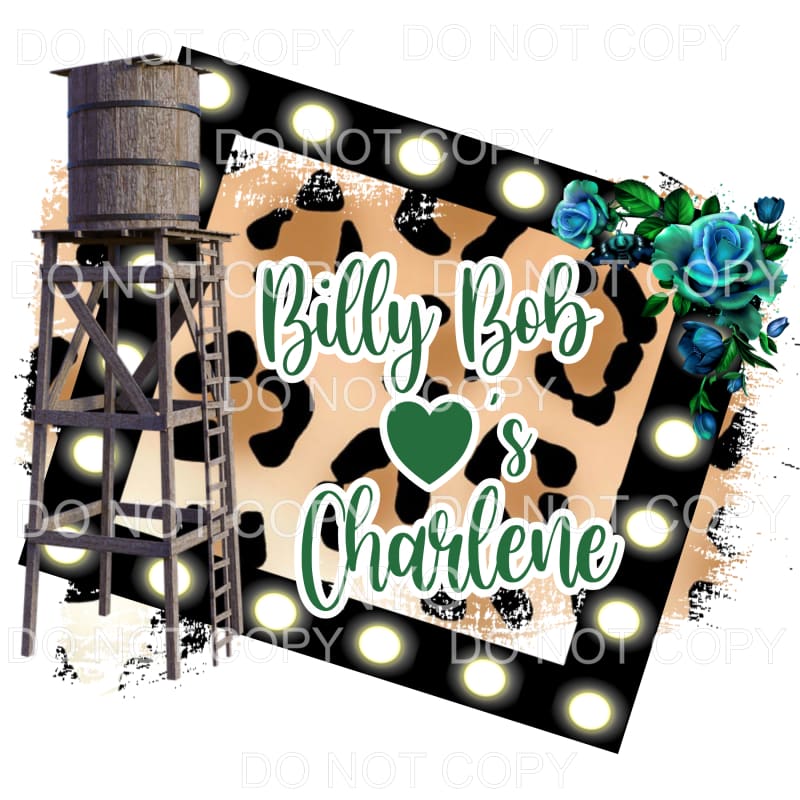 Billy Bob and Charlene Leopard Background Marquee Frame