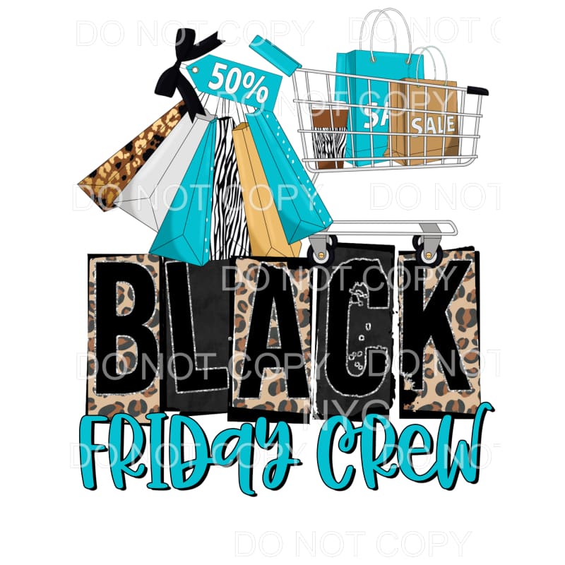Black Friday Crew Leopard Cheetah Shopping Bags Cart Silver
