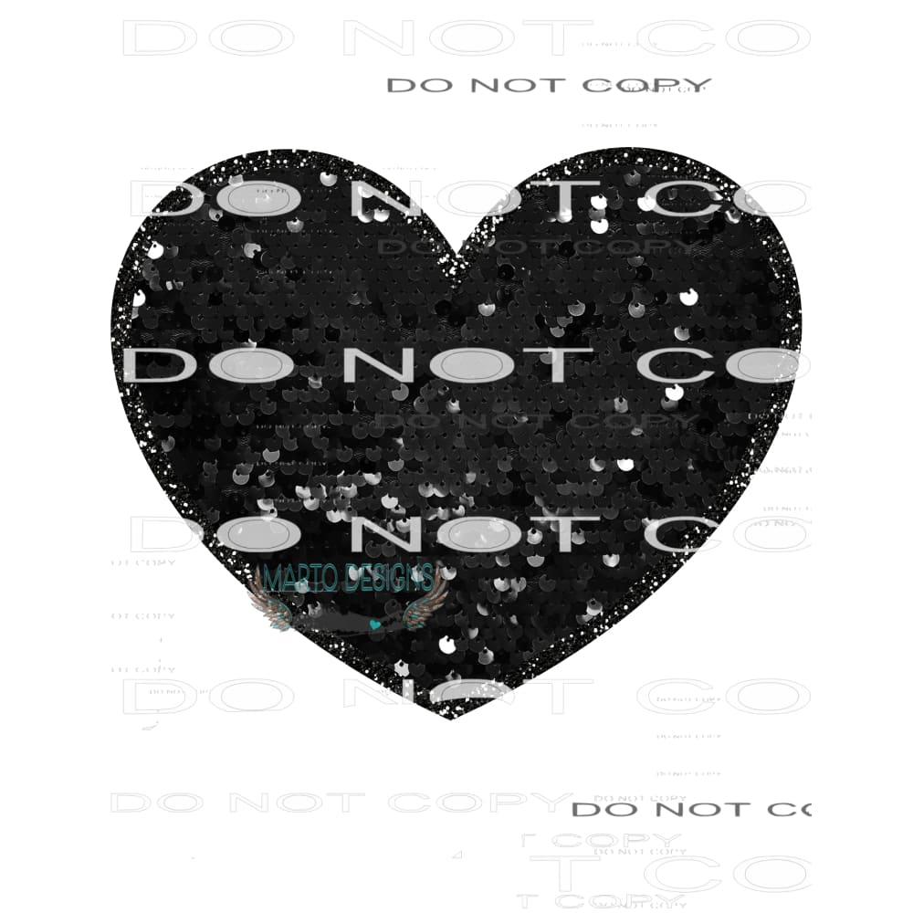 Black Heart #9333 Sublimation transfers - Heat Transfer