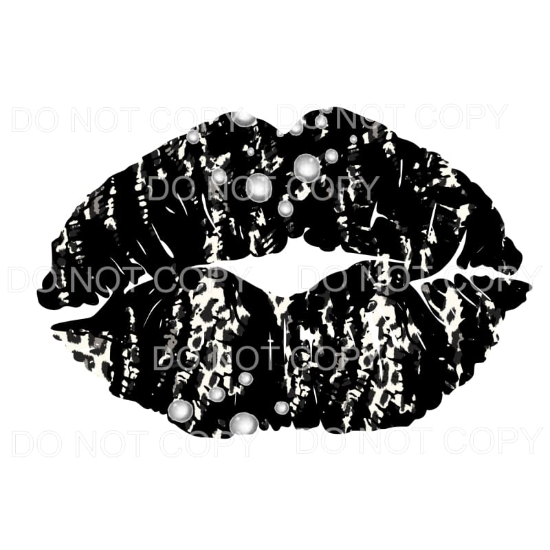 Black leopard lips pearls Sublimation transfers - Heat