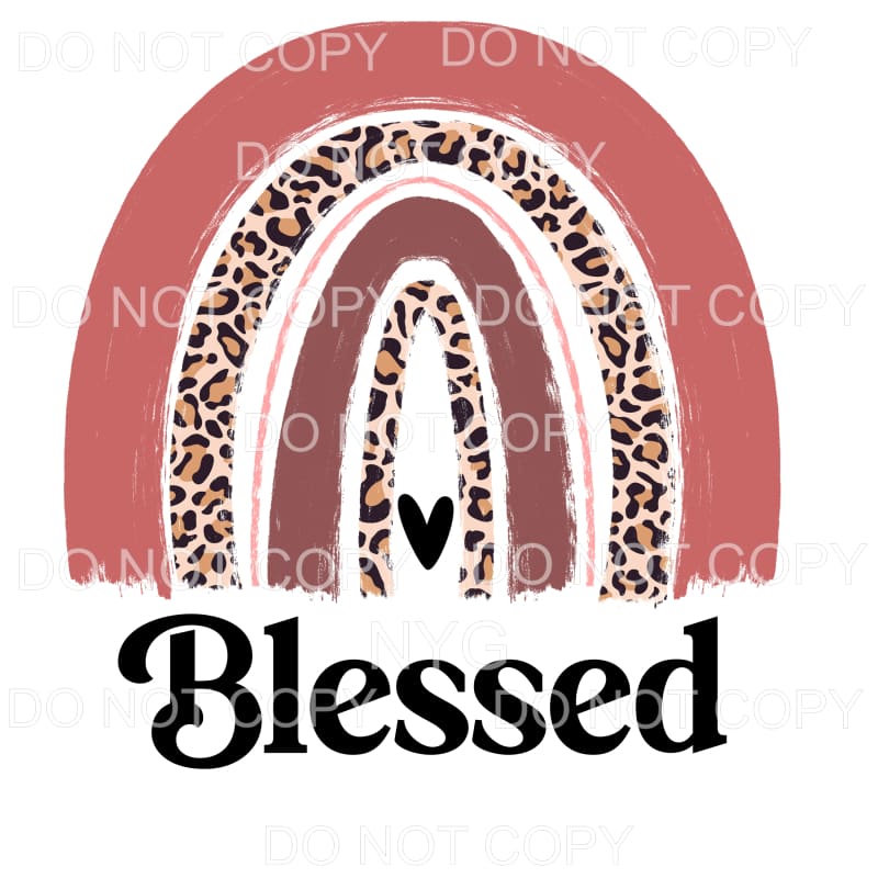 Blessed Leopard Pink Mauve Rainbow Sublimation transfers -