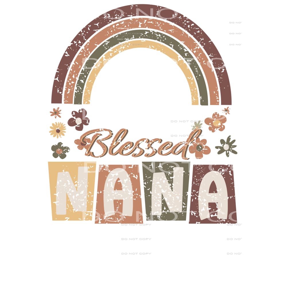 Blessed Nana Retro distressed Sublimation transfers - Heat
