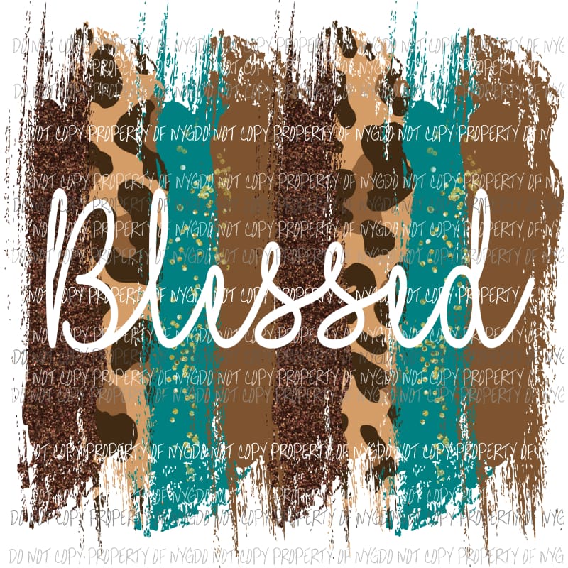 Blessed Paint pallet Brown and Turquoise Sublimation transfers Heat Transfer