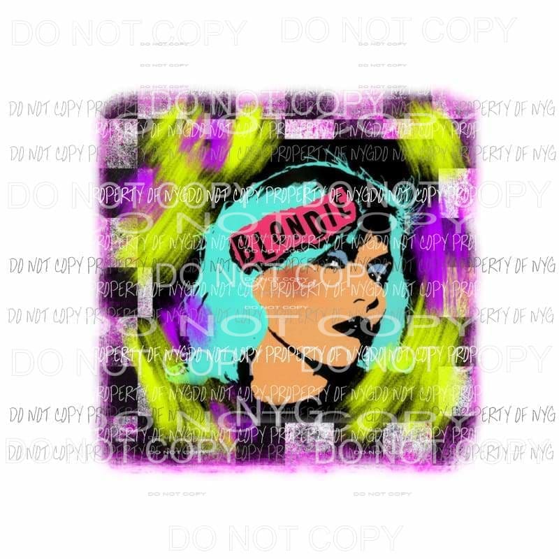 Blondie #6 purple yellow checkerboard Sublimation transfers Heat Transfer