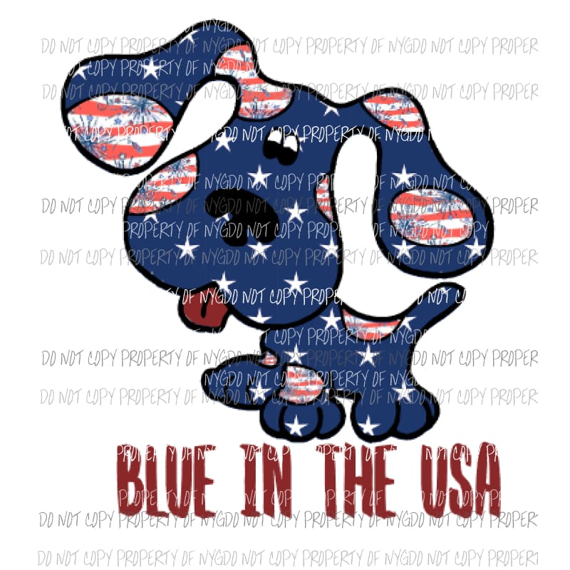 Blue in the USA Blues Clues Sublimation transfers usa 4th of july america Heat Transfer