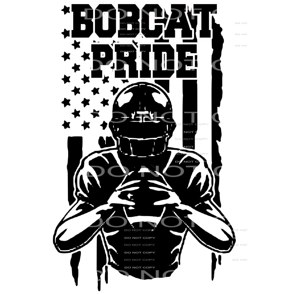 BOBCAT pride football flag BLACK Sublimation transfers -