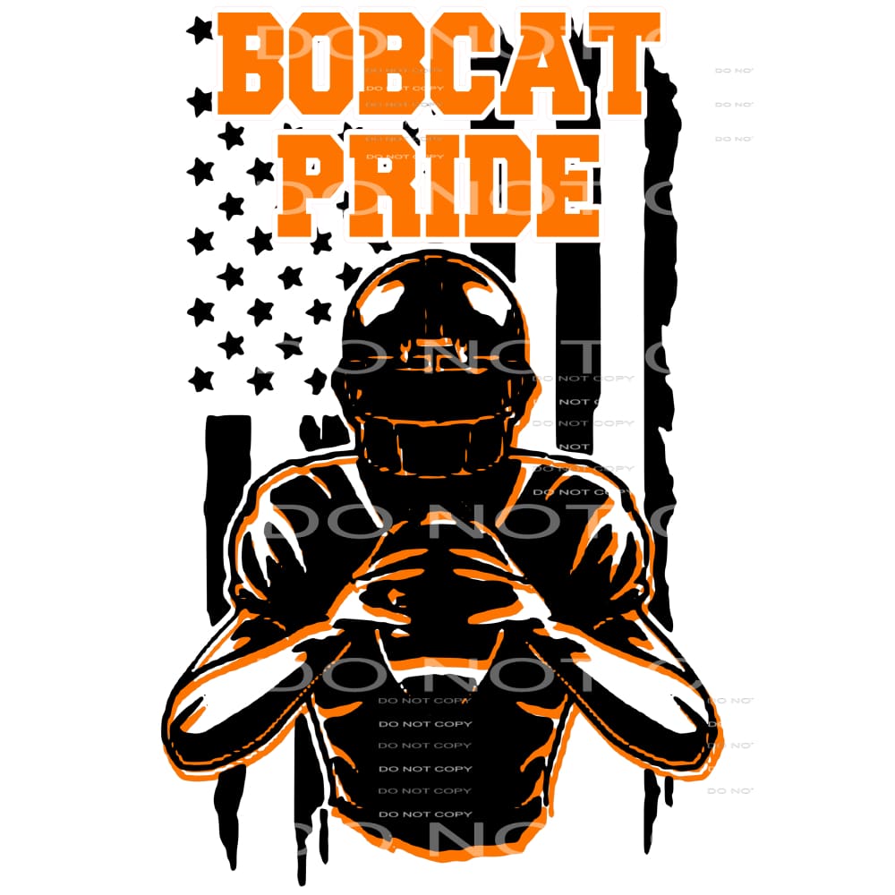 BOBCAT pride football flag orange Sublimation transfers -