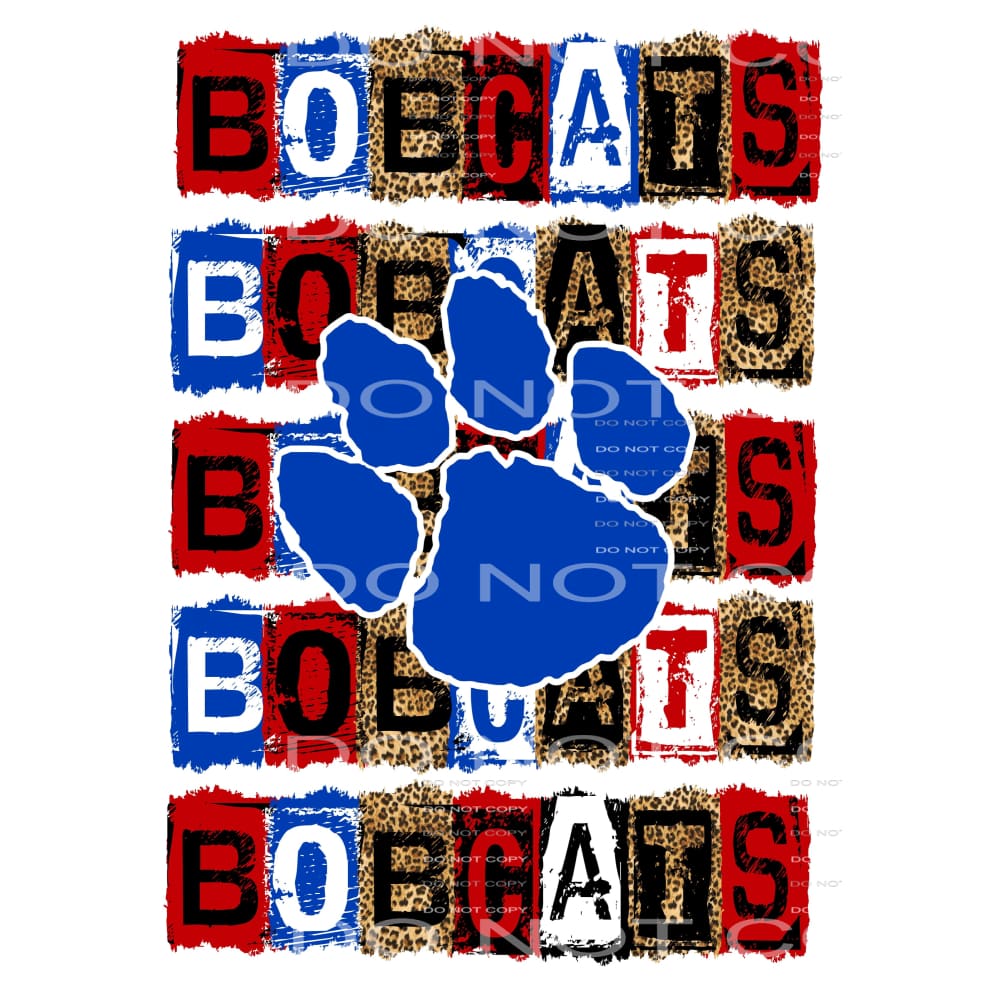 BOBCATS BLOCK Red blue # 2005 Sublimation transfers - Heat