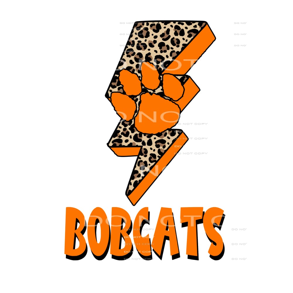 BOBCATS Lightning bolt ORANGE # 22280 Sublimation transfers