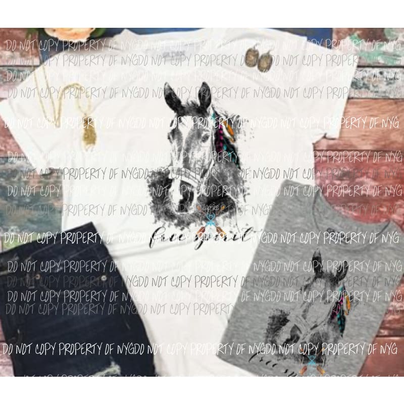 BoHo Horse 2 Free Spirit sublimation transfer Heat Transfer