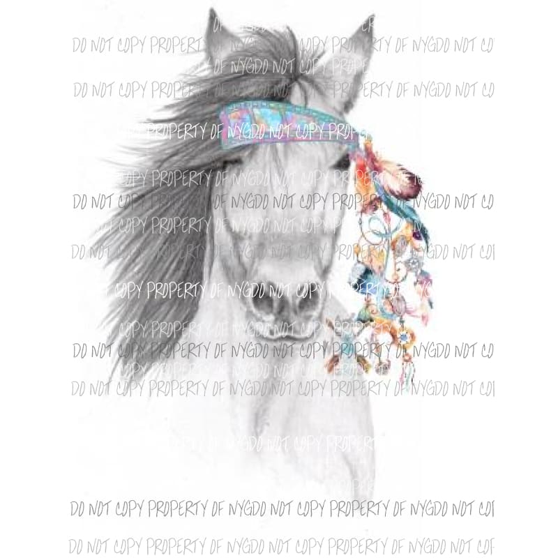 BOHO Horse sublimation transfer Heat Transfer