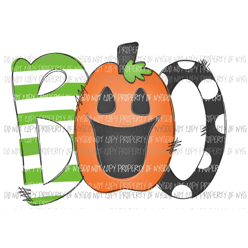 Boo # 3 Halloween Fall Sublimation transfers Heat Transfer
