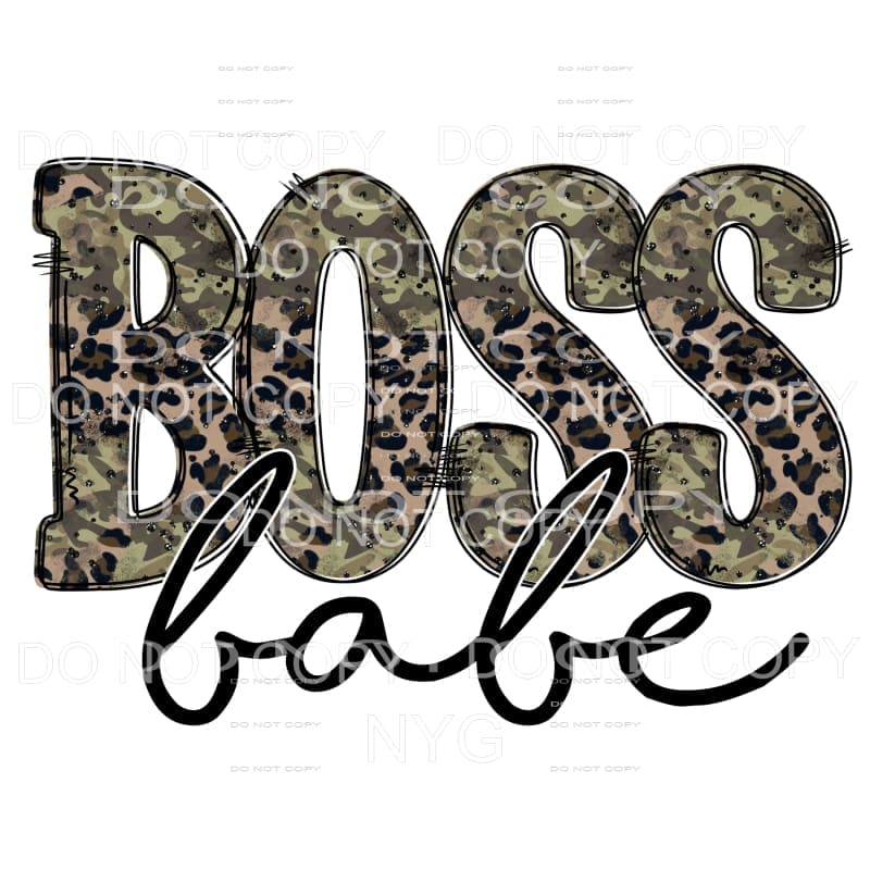 Boss Babe Camo Leopard Sublimation transfers - Heat Transfer