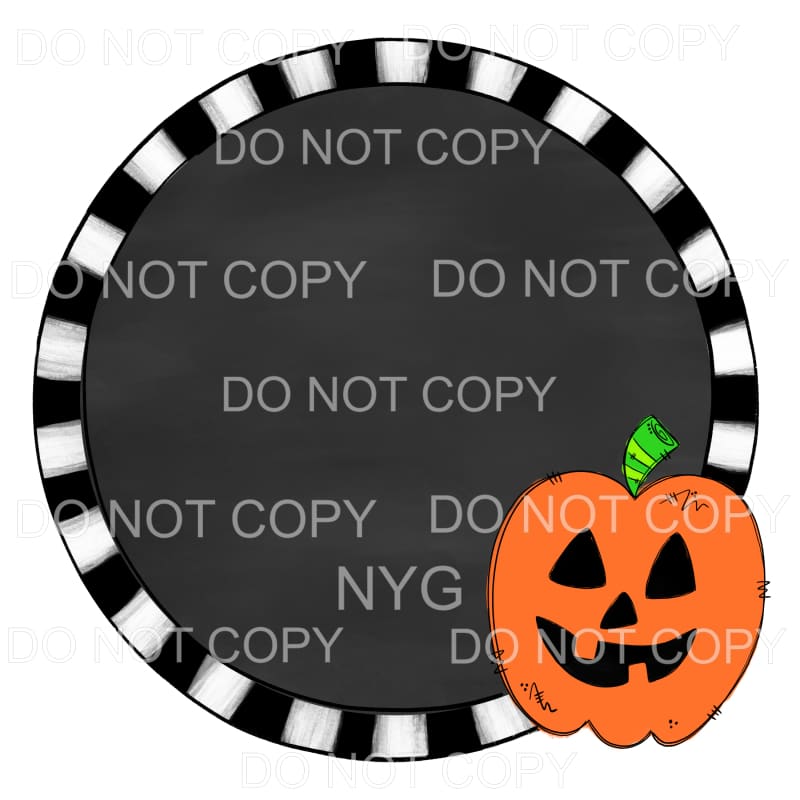 Boy Jack O Lantern Pumpkin Blank Circle Frame Sublimation