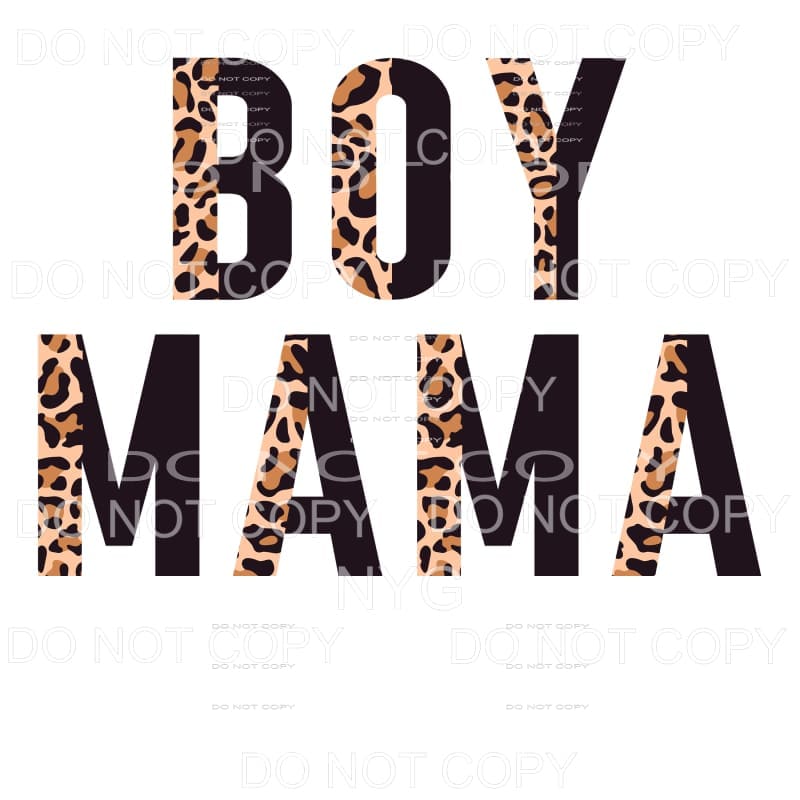 Boy Mama Half Leopard Black Sublimation transfers - Heat
