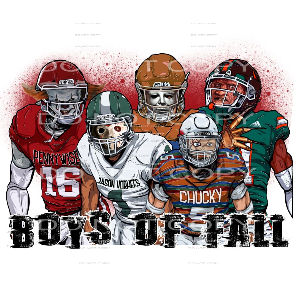 Boys of Fall Horror football # 1049 Sublimation transfers -