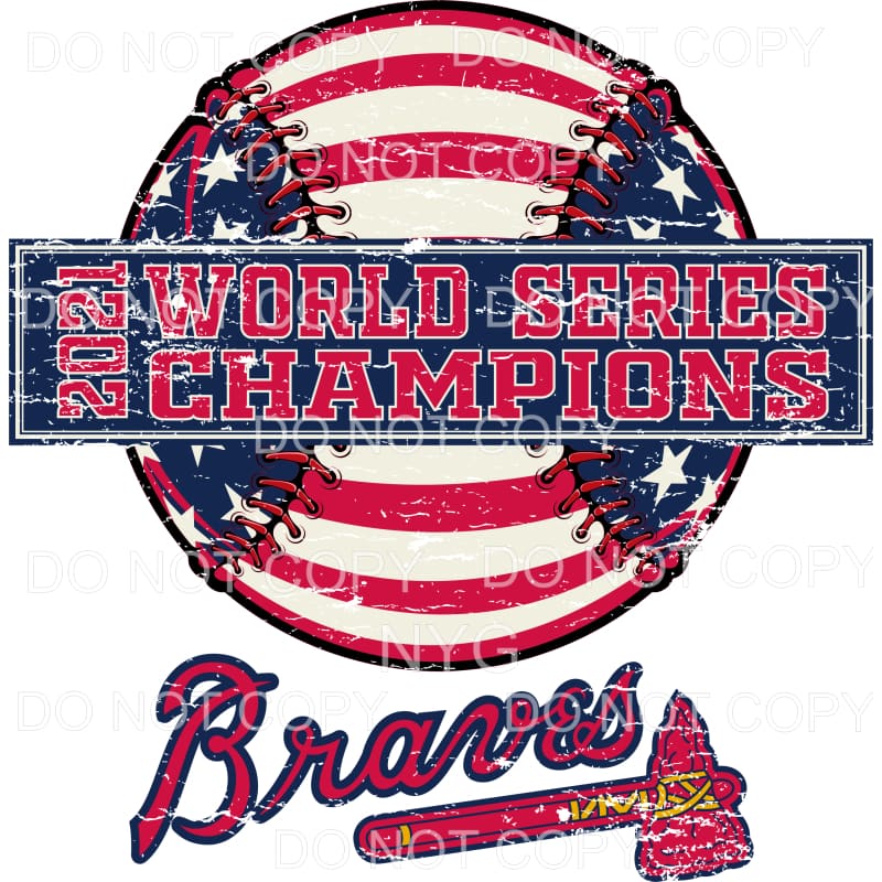Braves 2021 World Series Champions Red White Blue Baseball