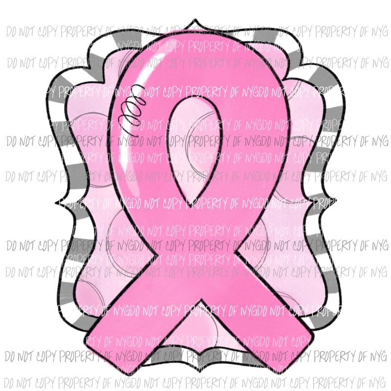 Breast Cancer Awareness Pink Ribbon large # 2 Sublimation transfers Heat Transfer