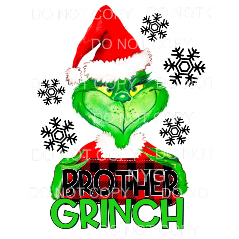 Brother Grinch Red Buffalo Plaid #1559 Sublimation transfers