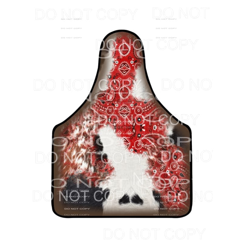 Brown Cowhide Red Paisley Cow Tag #2147 Sublimation