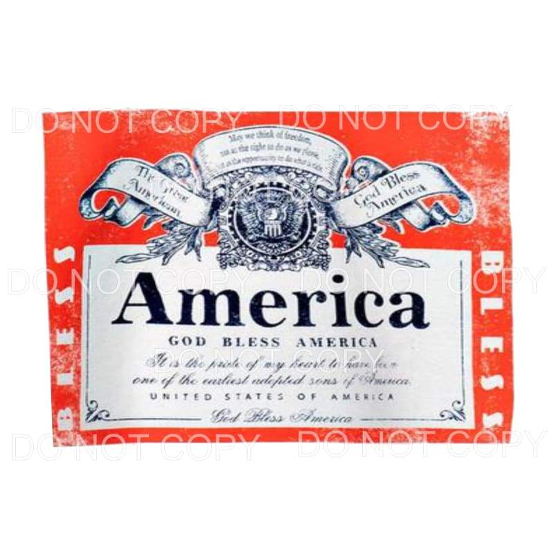 Budweiser AMERICA LABEL Sublimation transfers - Heat