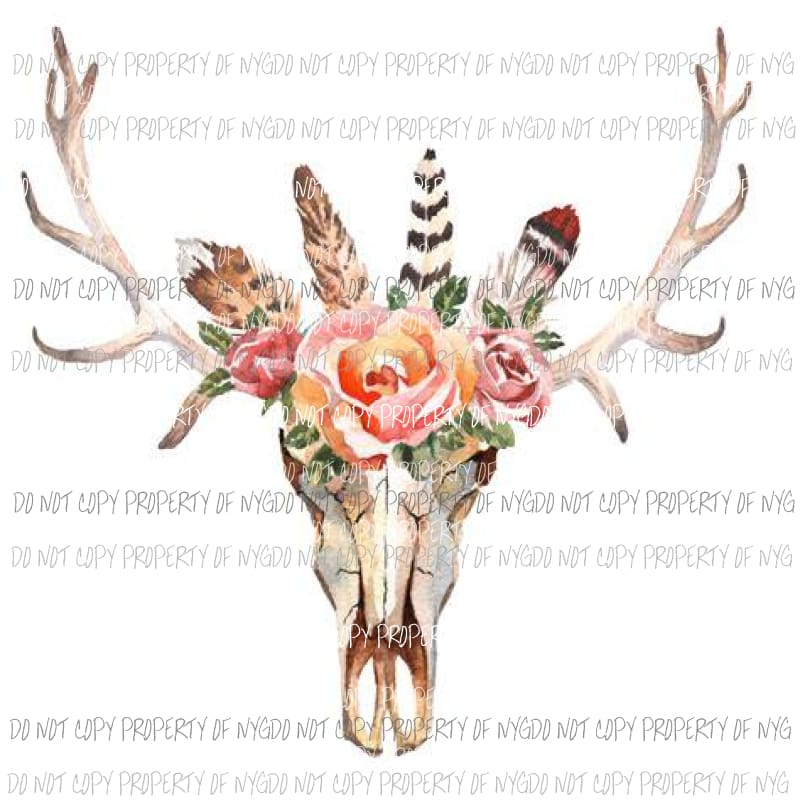 BUll skull mc308 Heat Transfer