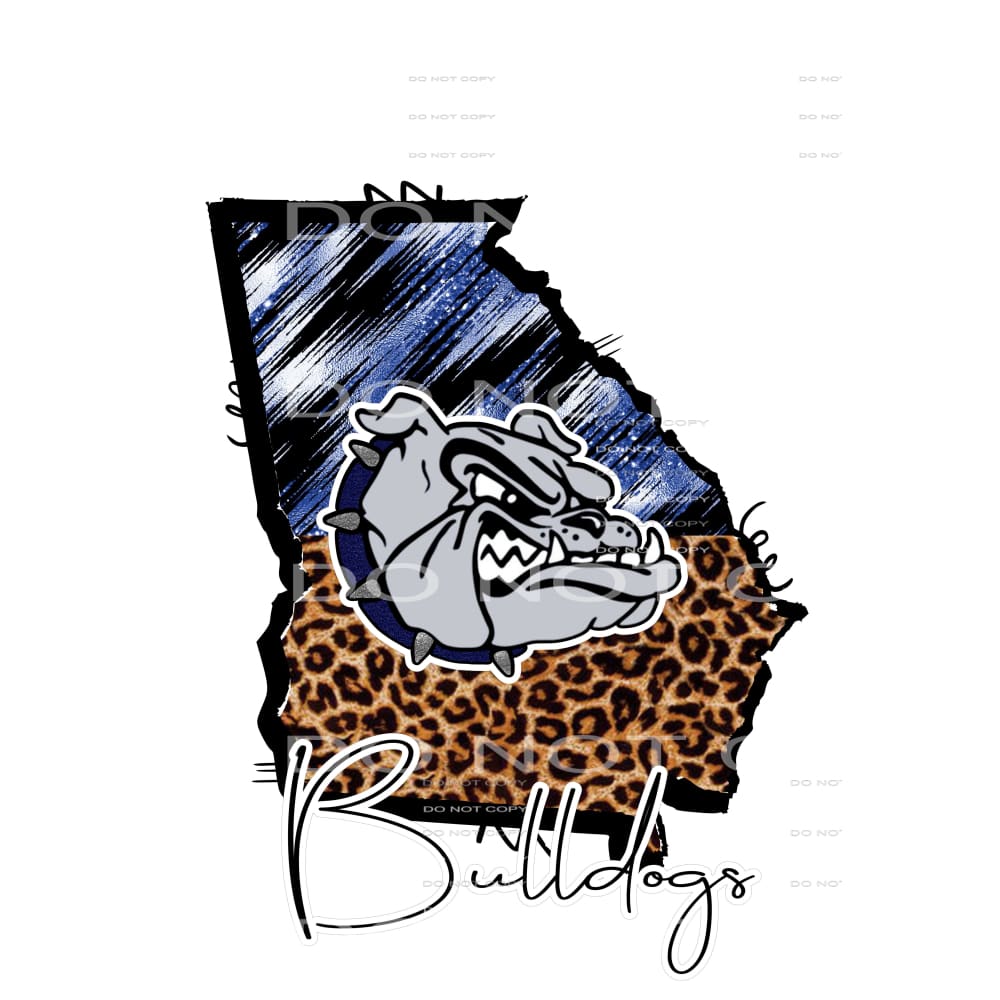 Bulldogs Blue and leopard # 7012 Sublimation transfers -
