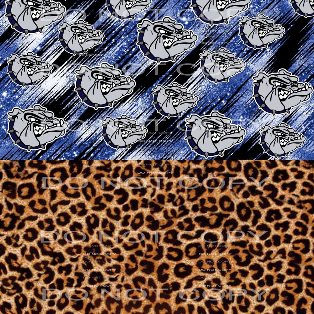 bulldogs blue leopard glitter leopard sheet # 7011